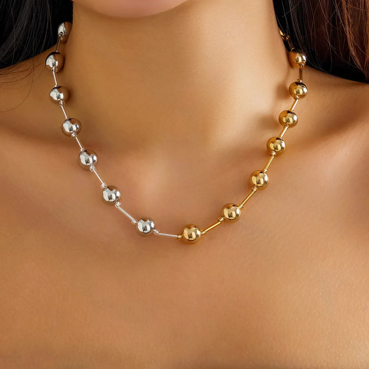 Simple Style Classic Style Solid Color CCB Artificial Pearl Alloy Wholesale Necklace