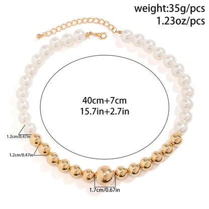 Simple Style Classic Style Solid Color CCB Artificial Pearl Alloy Wholesale Necklace