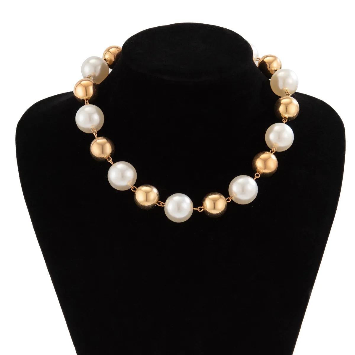 Simple Style Classic Style Solid Color CCB Artificial Pearl Alloy Wholesale Necklace