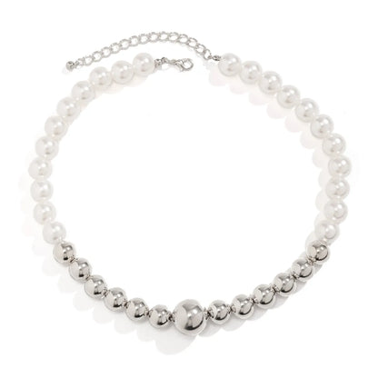 Simple Style Classic Style Solid Color CCB Artificial Pearl Alloy Wholesale Necklace