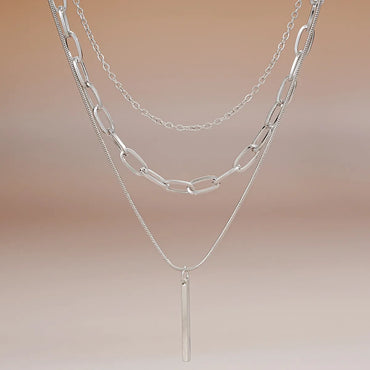 Simple Style Classic Style Solid Color Alloy Zinc Alloy Wholesale Layered Necklaces