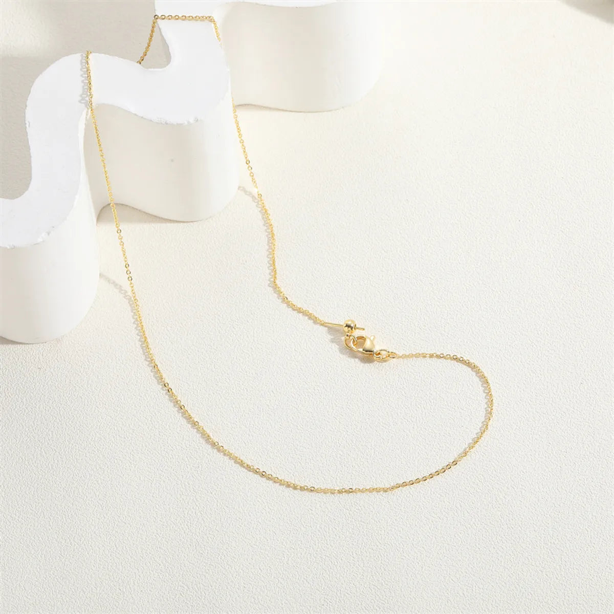 Simple Style Classic Style Solid Color Copper 18k Gold Plated 24k Gold Plated White Gold Plated Necklace In Bulk