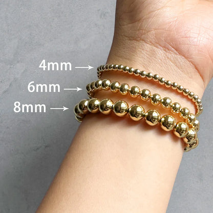 Simple Style Classic Style Solid Color Copper 18k Gold Plated Drawstring Bracelets In Bulk