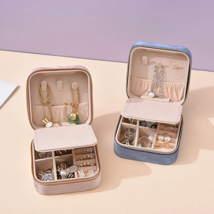 Simple Style Classic Style Solid Color Flannel Jewelry Boxes