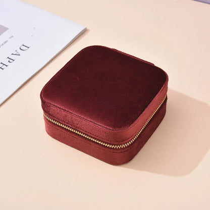 Simple Style Classic Style Solid Color Flannel Jewelry Boxes