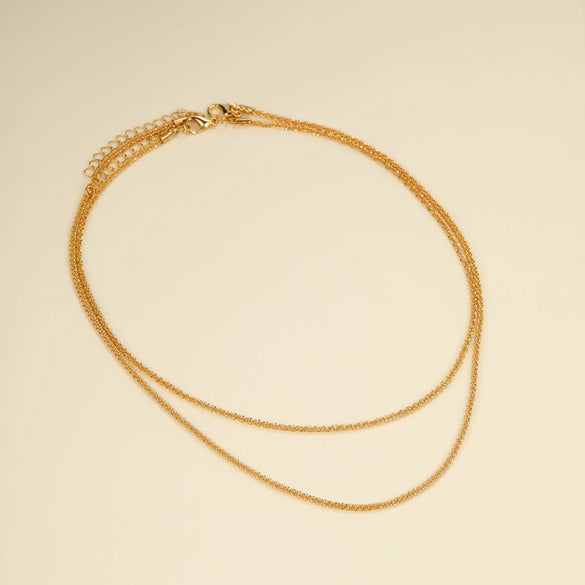 Simple Style Classic Style Solid Color Gold Plated Alloy Wholesale Layered Necklaces