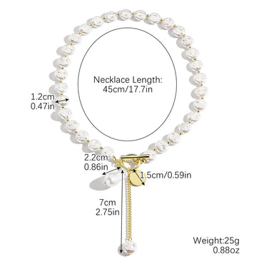 Simple Style Classic Style Solid Color Imitation Pearl Alloy Wholesale Necklace