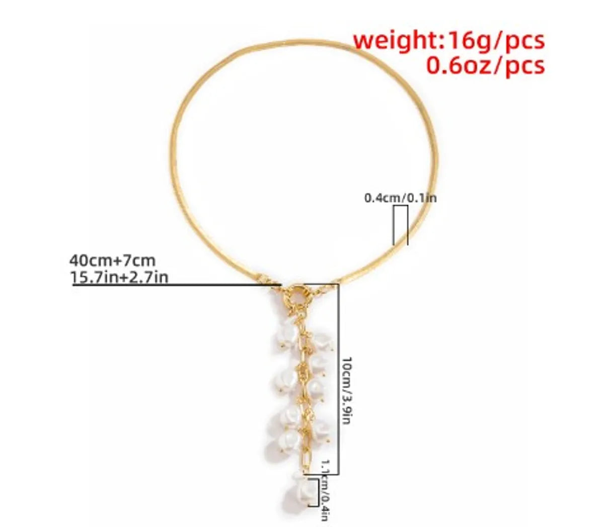 Simple Style Classic Style Solid Color Imitation Pearl Iron Copper Wholesale Pendant Necklace