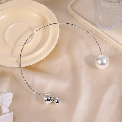 Simple Style Classic Style Solid Color Imitation Pearl Wholesale Choker