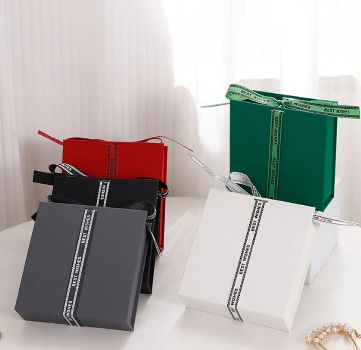 Simple Style Classic Style Solid Color Paper Jewelry Boxes