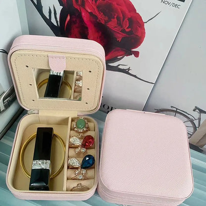 Simple Style Classic Style Solid Color Pu Leather Jewelry Boxes