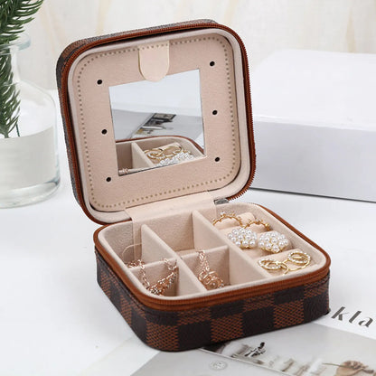 Simple Style Classic Style Solid Color Pu Leather Jewelry Boxes