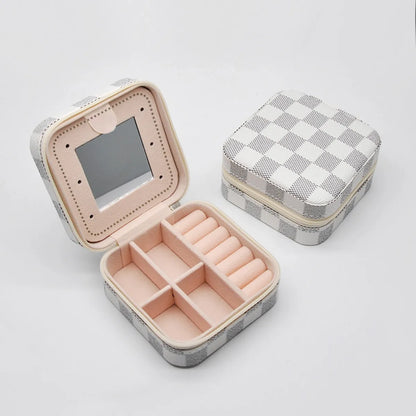 Simple Style Classic Style Solid Color Pu Leather Jewelry Boxes