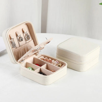 Simple Style Classic Style Solid Color Pu Leather Jewelry Boxes