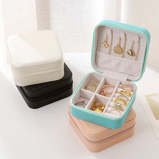 Simple Style Classic Style Solid Color Pu Leather Jewelry Boxes