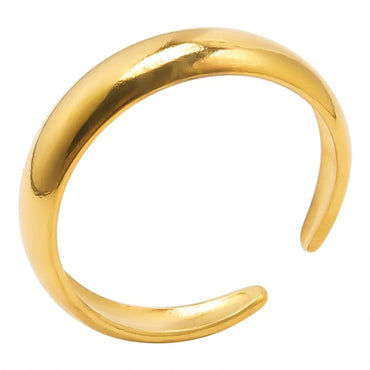 Wholesale Jewelry Simple Style Classic Style Solid Color 304 Stainless Steel 18K Gold Plated Asymmetrical Polishing Rings