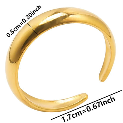 Wholesale Jewelry Simple Style Classic Style Solid Color 304 Stainless Steel 18K Gold Plated Asymmetrical Polishing Rings