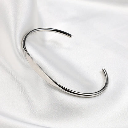 Simple Style Classic Style Solid Color Stainless Steel Bangle