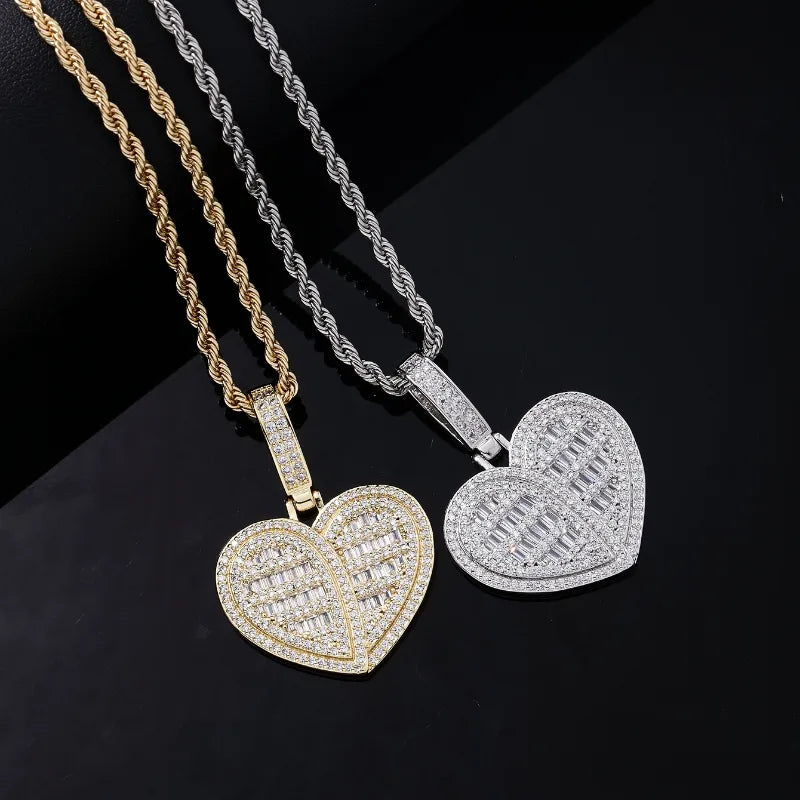 Simple Style Classic Style Solid Color Stainless Steel Copper Plating Inlay Zircon White Gold Plated Gold Plated Men'S Pendant Necklace