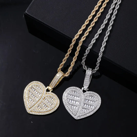 Simple Style Classic Style Solid Color Stainless Steel Copper Plating Inlay Zircon White Gold Plated Gold Plated Men'S Pendant Necklace