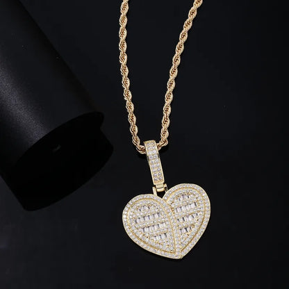 Simple Style Classic Style Solid Color Stainless Steel Copper Plating Inlay Zircon White Gold Plated Gold Plated Men'S Pendant Necklace