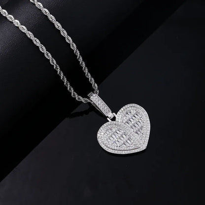 Simple Style Classic Style Solid Color Stainless Steel Copper Plating Inlay Zircon White Gold Plated Gold Plated Men'S Pendant Necklace