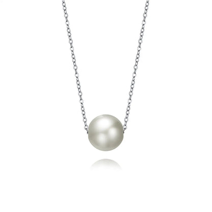 Simple Style Classic Style Solid Color Stainless Steel Freshwater Pearl Polishing Necklace