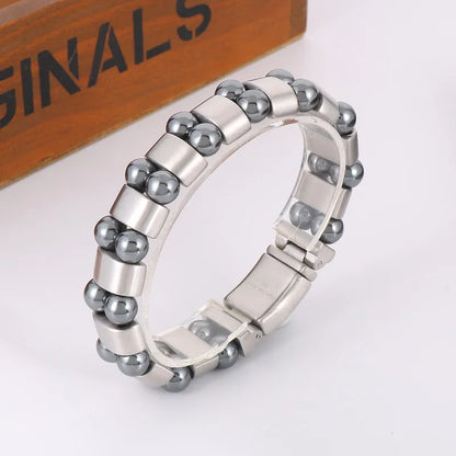 Simple Style Classic Style Solid Color Stainless Steel Men'S Bracelets