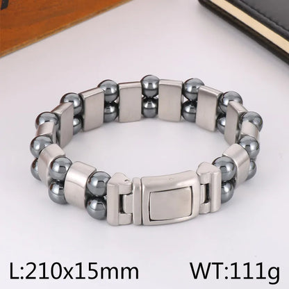 Simple Style Classic Style Solid Color Stainless Steel Men'S Bracelets