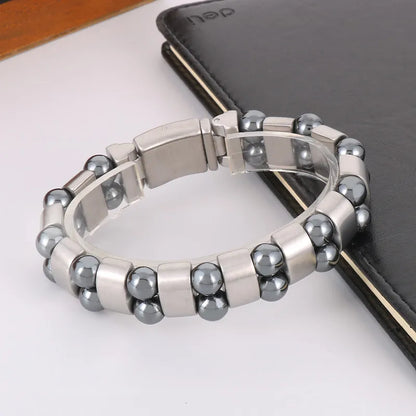 Simple Style Classic Style Solid Color Stainless Steel Men'S Bracelets