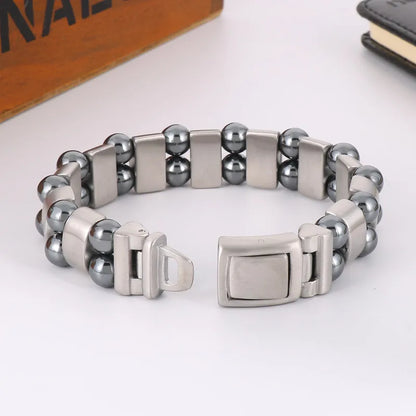 Simple Style Classic Style Solid Color Stainless Steel Men'S Bracelets