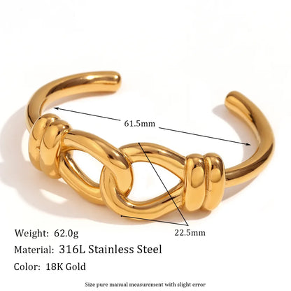 Simple Style Classic Style Solid Color Stainless Steel Plating 18k Gold Plated Bangle