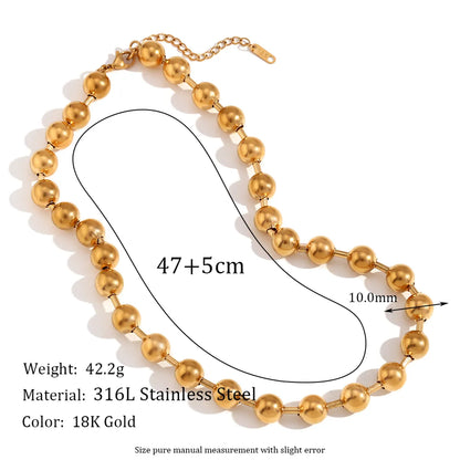 Simple Style Classic Style Solid Color Stainless Steel Plating 18k Gold Plated Necklace