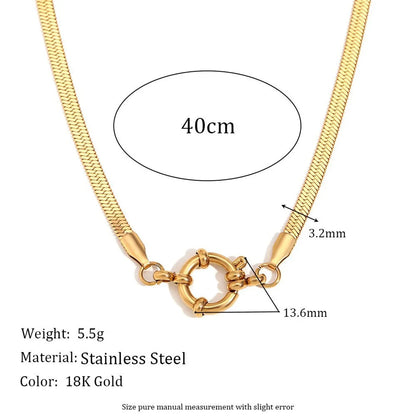 Wholesale Jewelry Simple Style Classic Style Solid Color 304 Stainless Steel 18K Gold Plated Plating Necklace