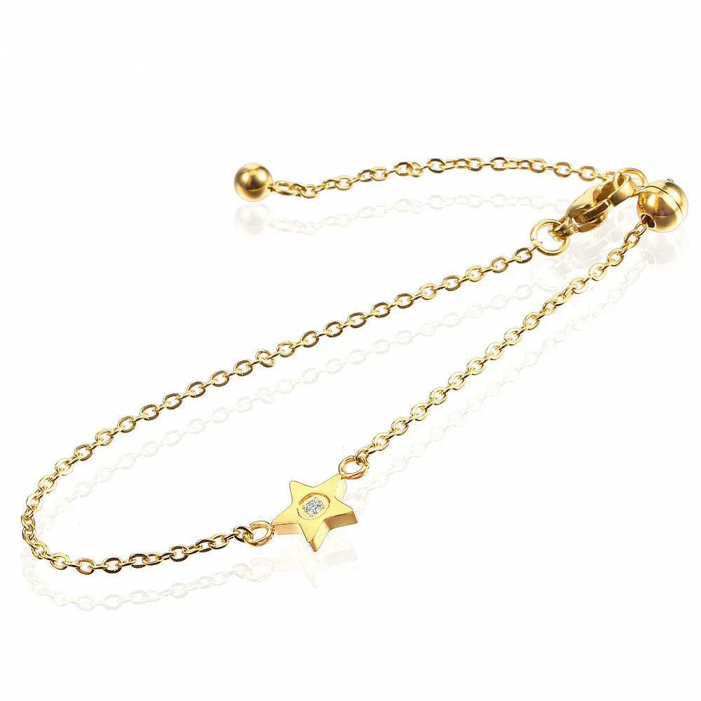 Simple Style Classic Style Solid Color 304 Stainless Steel 18K Gold Plated Bracelets In Bulk