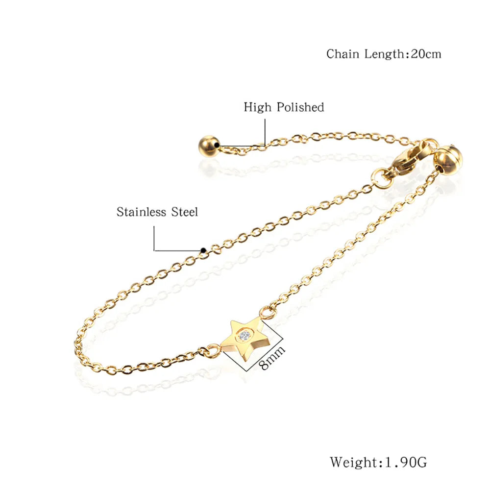 Simple Style Classic Style Solid Color 304 Stainless Steel 18K Gold Plated Bracelets In Bulk