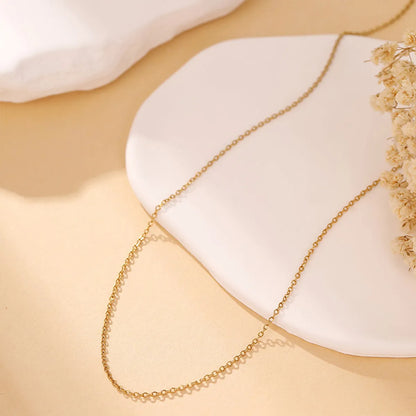 Simple Style Classic Style Solid Color Stainless Steel Plating Gold Plated Necklace