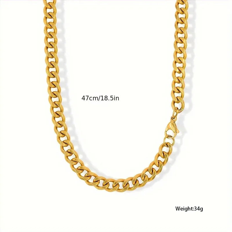 Stainless Steel Gold Plated Simple Style Classic Style Plating Solid Color None Necklace