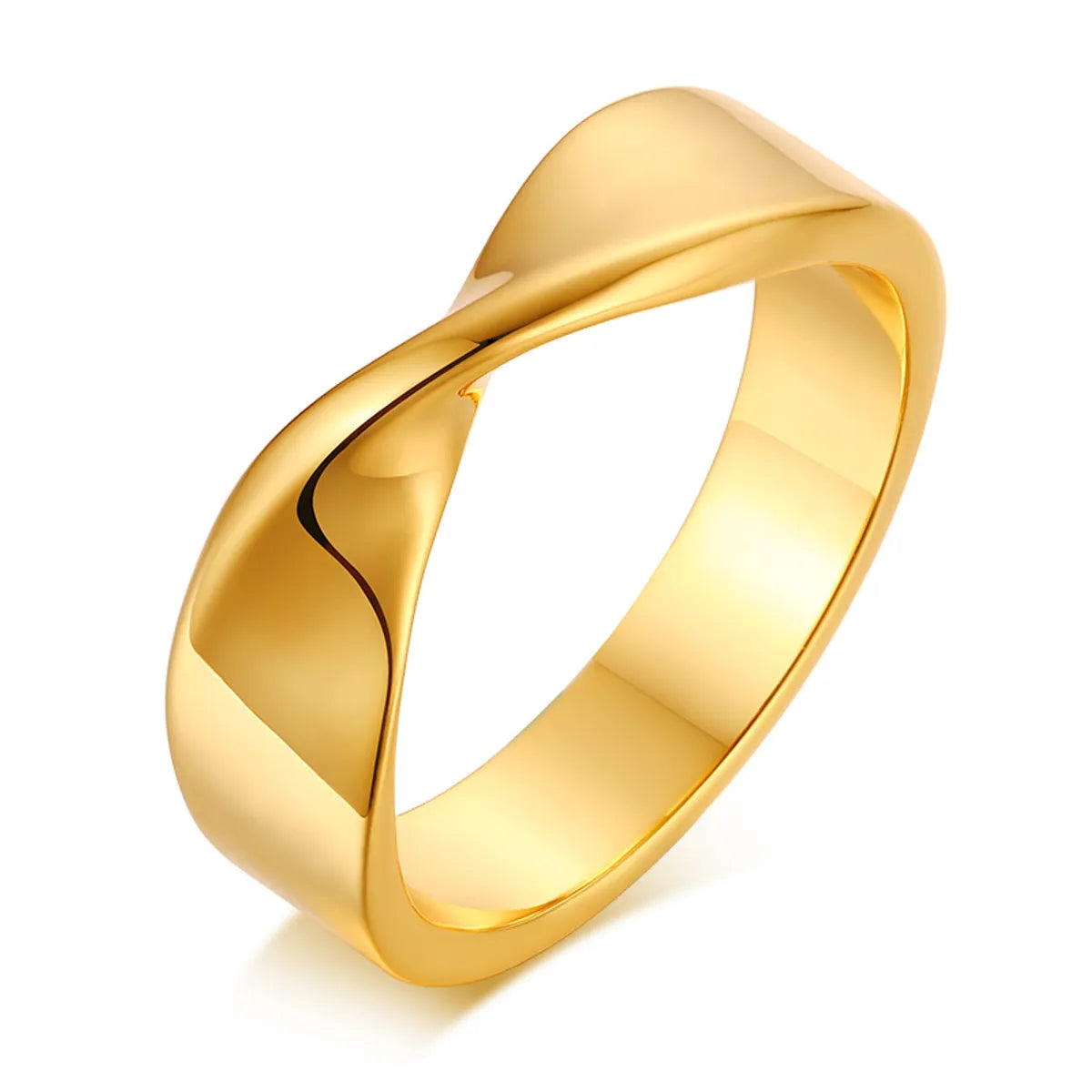 Wholesale Jewelry Simple Style Classic Style Solid Color 304 Stainless Steel Zircon Gold Plated Plating Inlay Rings