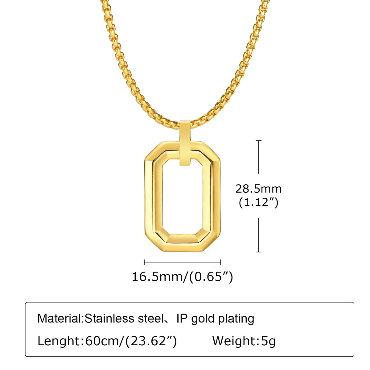 304 Stainless Steel Simple Style Classic Style Three-Dimensional Solid Color Pendant Necklace