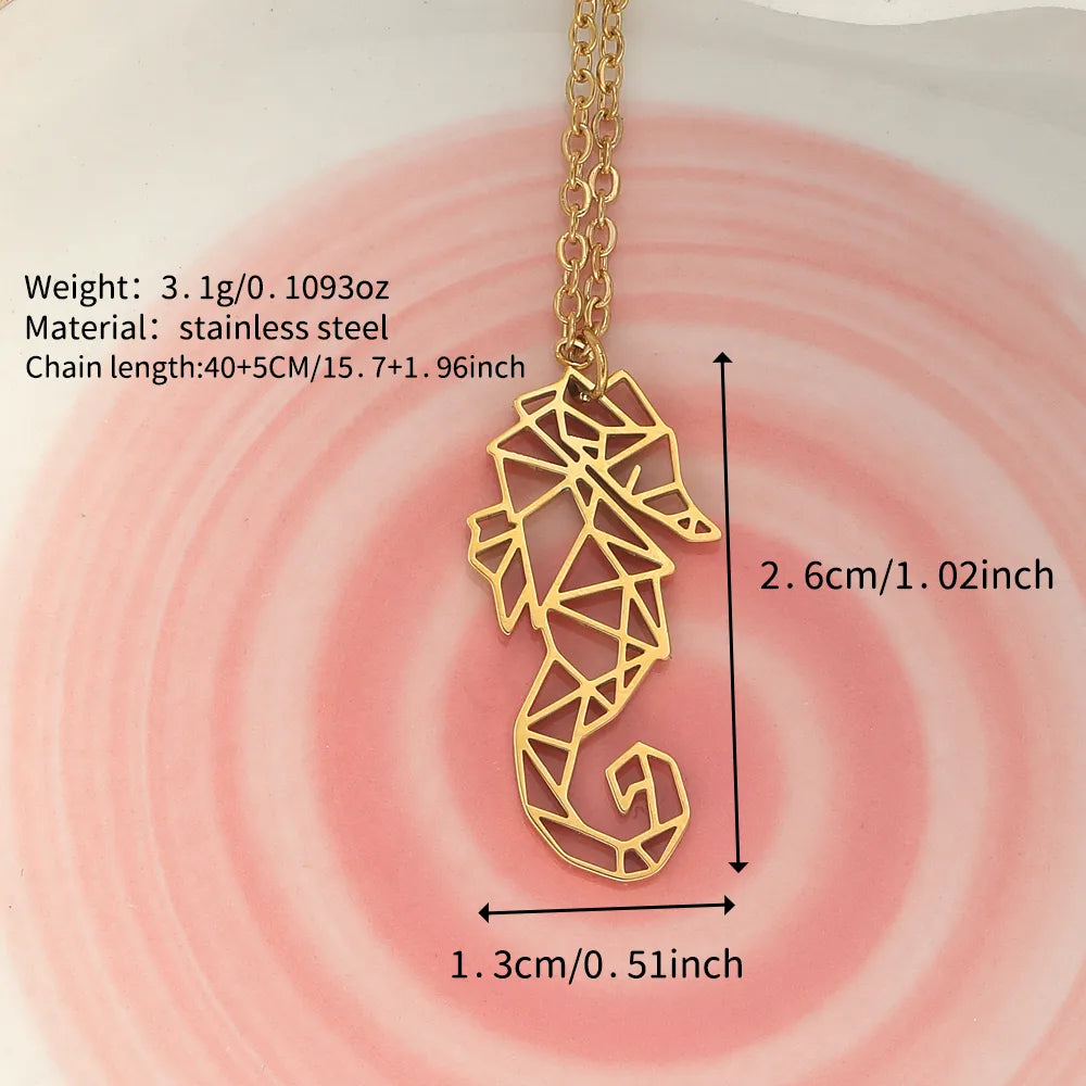 Simple Style Classic Style Solid Color Stainless Steel 18K Gold Plated Women'S Pendant Necklace