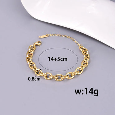 Simple Style Classic Style Solid Color Titanium Steel 18K Gold Plated Bracelets In Bulk