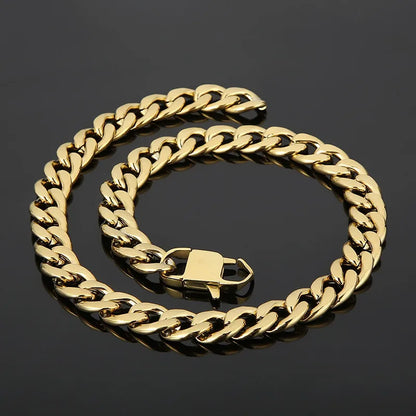 Simple Style Classic Style Solid Color Titanium Steel Chain 18K Gold Plated Men'S Necklace