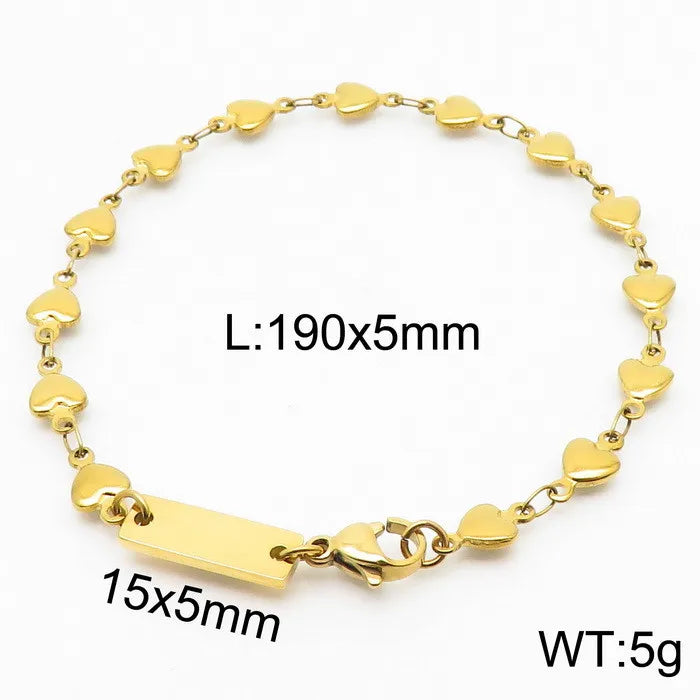 Wholesale Jewelry Simple Style Classic Style Solid Color Titanium Steel 18K Gold Plated Plating Chain Bracelets Necklace