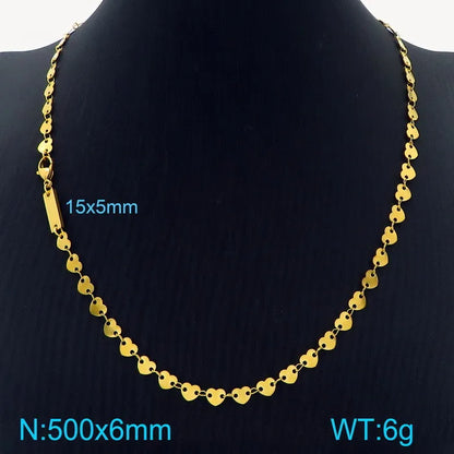 Wholesale Jewelry Simple Style Classic Style Solid Color Titanium Steel 18K Gold Plated Plating Chain Bracelets Necklace