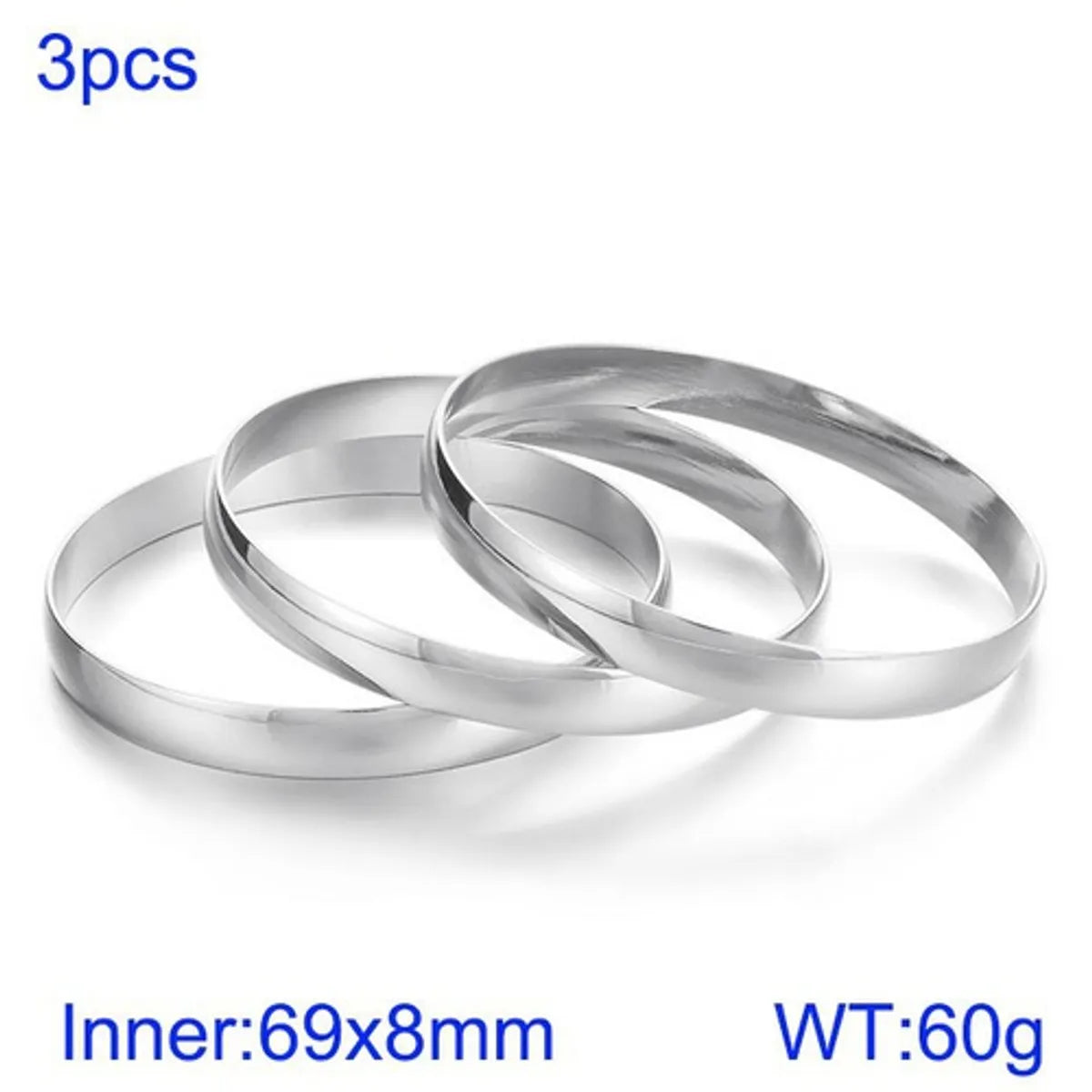 Simple Style Classic Style Solid Color Titanium Steel Plating Gold Plated Bangle