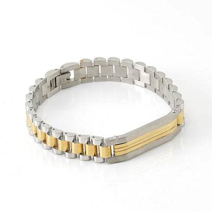 Simple Style Classic Style Solid Color Titanium Steel Plating Gold Plated Men'S Bracelets