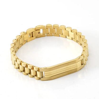 Simple Style Classic Style Solid Color Titanium Steel Plating Gold Plated Men'S Bracelets