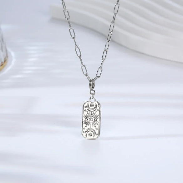 Simple Style Classic Style Solid Color 304 Stainless Steel Plating 18K Gold Plated Men'S Pendant Necklace