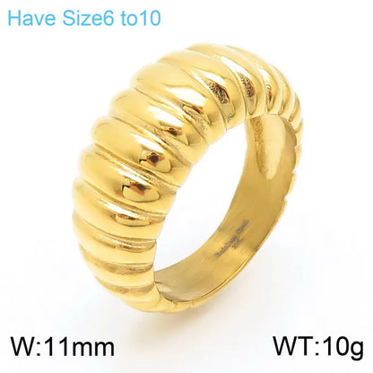 Wholesale Jewelry Simple Style Classic Style Solid Color Titanium Steel 18K Gold Plated Plating Rings